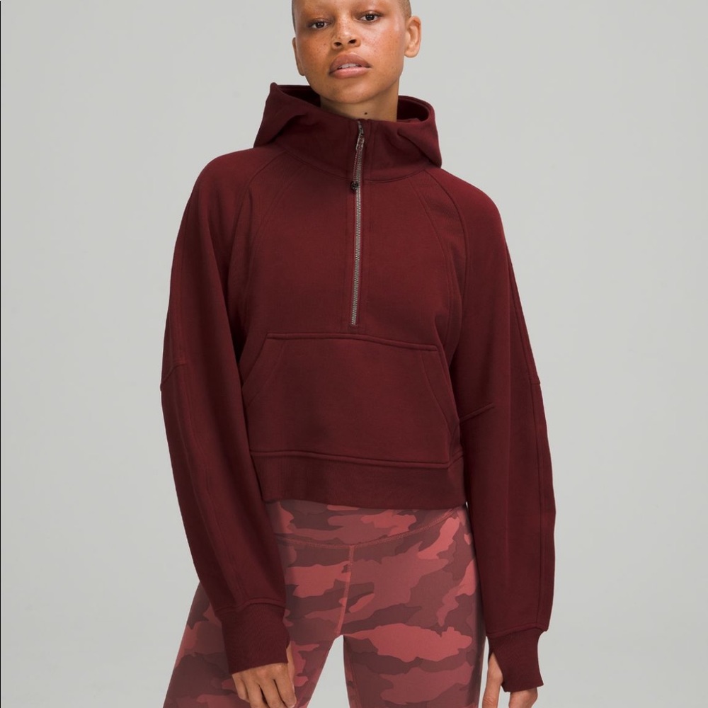 Lululemon Scuba Half Zip 1/2 Hoodie Merlot Burgundy Size XS/S